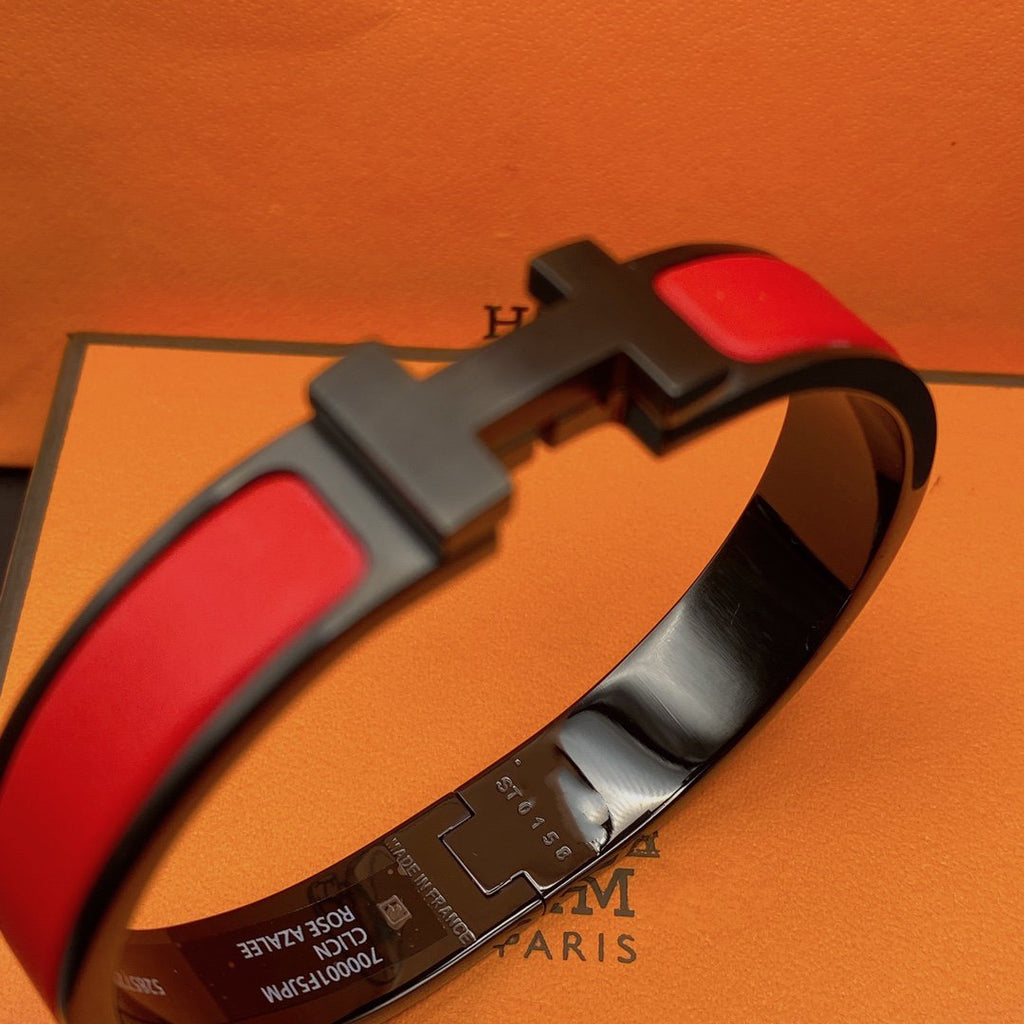 BRACELET CLIC HM SO NOIR ROUGE