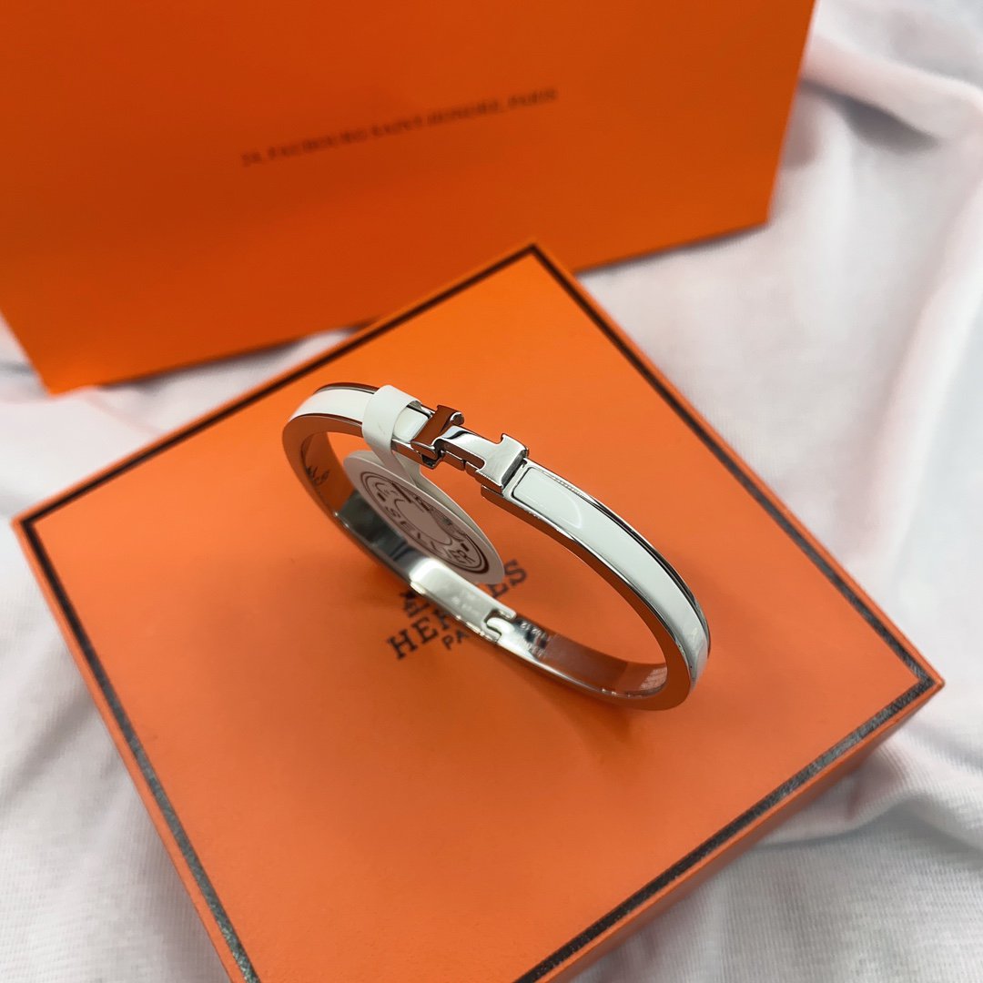 BRACELET CLASSIQUE HM CLIC BLANC ÉMAIL 8 MM