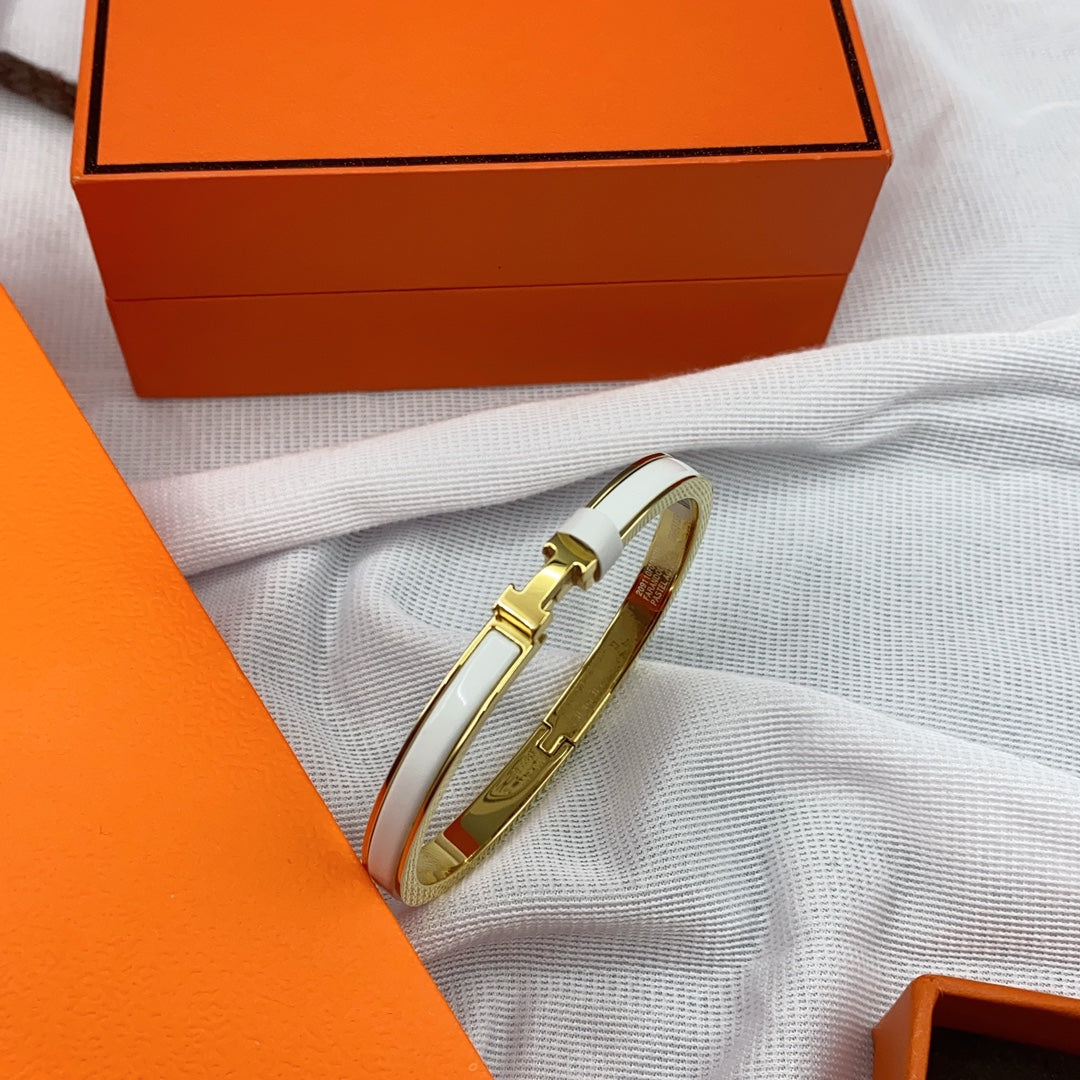 BRACELET CLASSIQUE HM CLIC BLANC ÉMAIL 8 MM