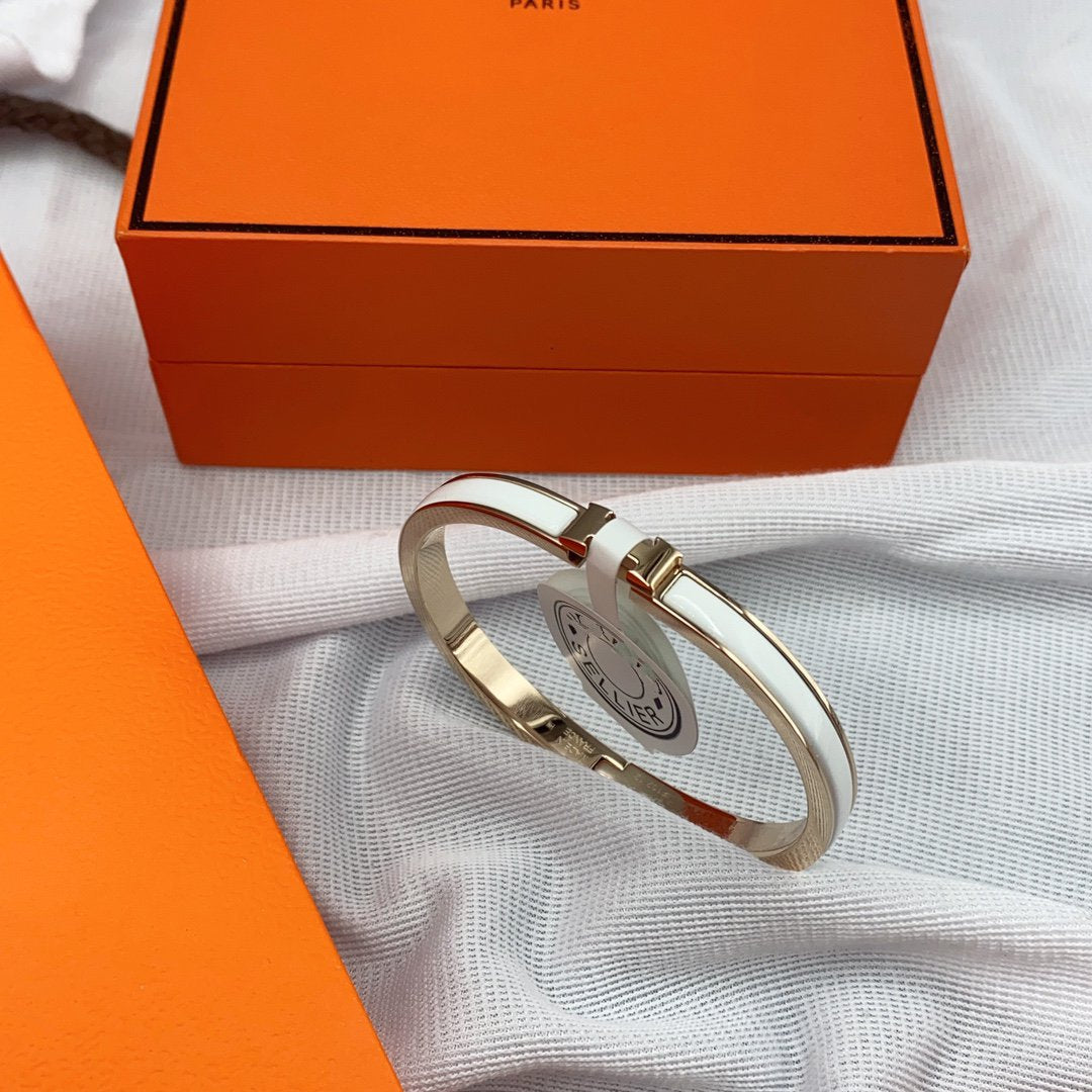 BRACELET CLASSIQUE HM CLIC BLANC ÉMAIL 8 MM