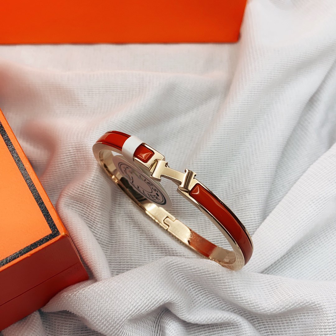 BRACELET CLASSIQUE HM CLIC ROUGE ÉMAIL 8 MM