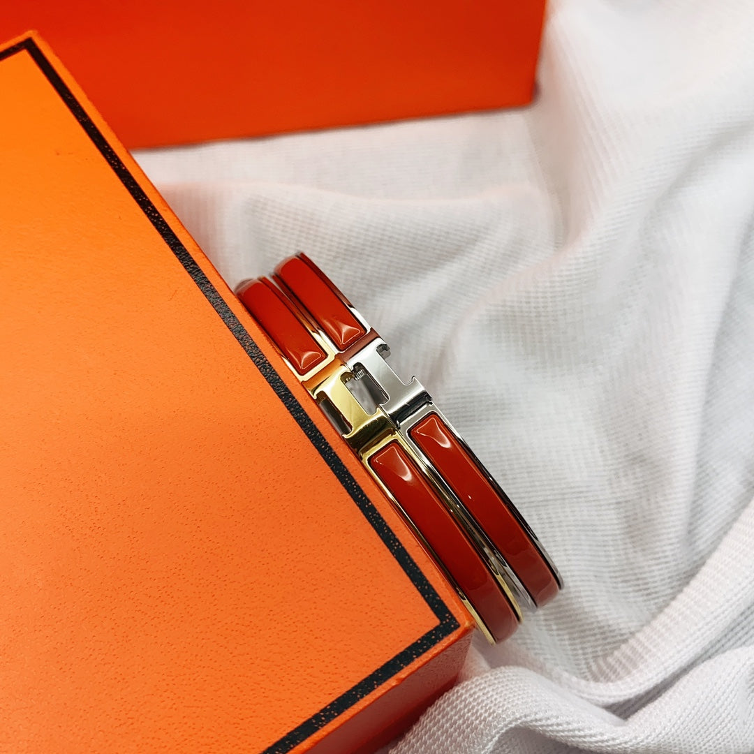 BRACELET CLASSIQUE HM CLIC ROUGE ÉMAIL 8 MM