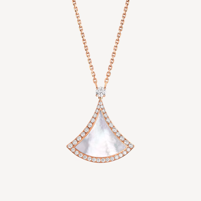 DREAM MOP DIAMOND PAVED ROSE GOLD NECKLACE