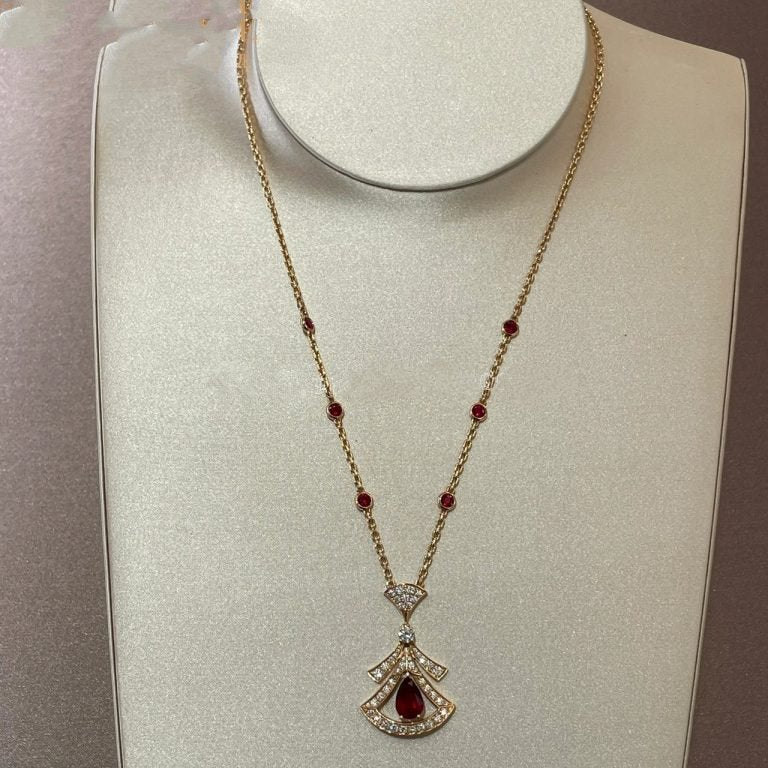 DREAM NECKLACE CARNELIAN DIAMOND ROSE GOLD