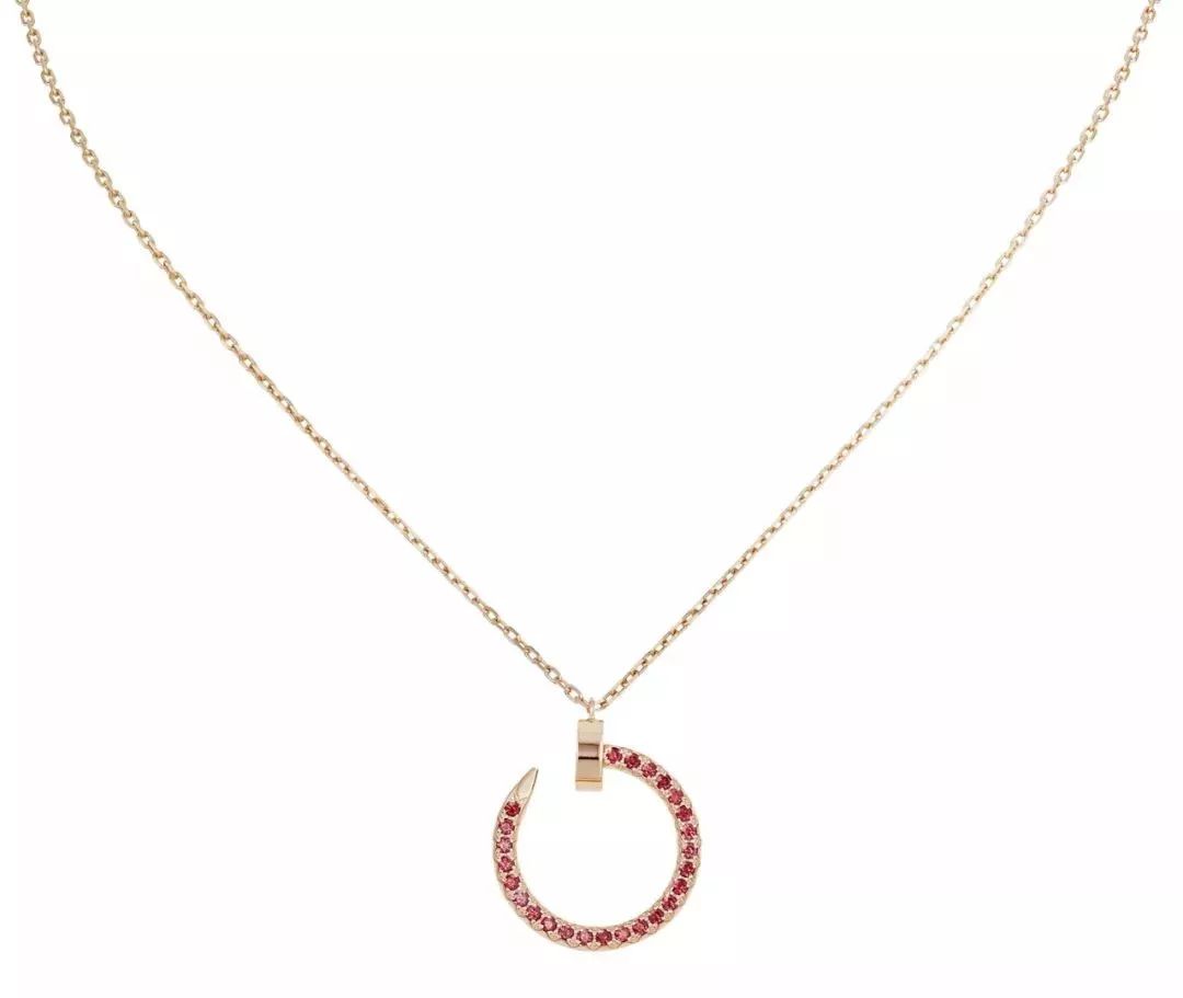 JUSTE NECKLACE ROSE GOLD RED DIAMONDS