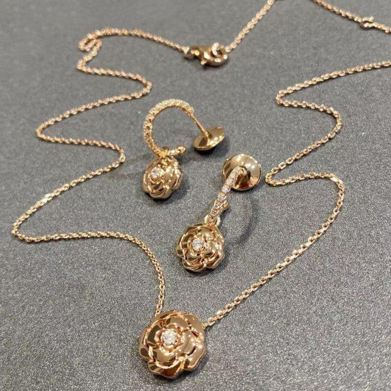 EXTRAIT DE CAMELIA NECKLACE ROSE GOLD DIAMOND