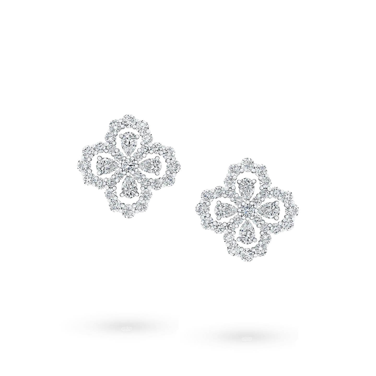 LOOP EARRINGS FULL MOTIF DIAMOND 16MM SILVE