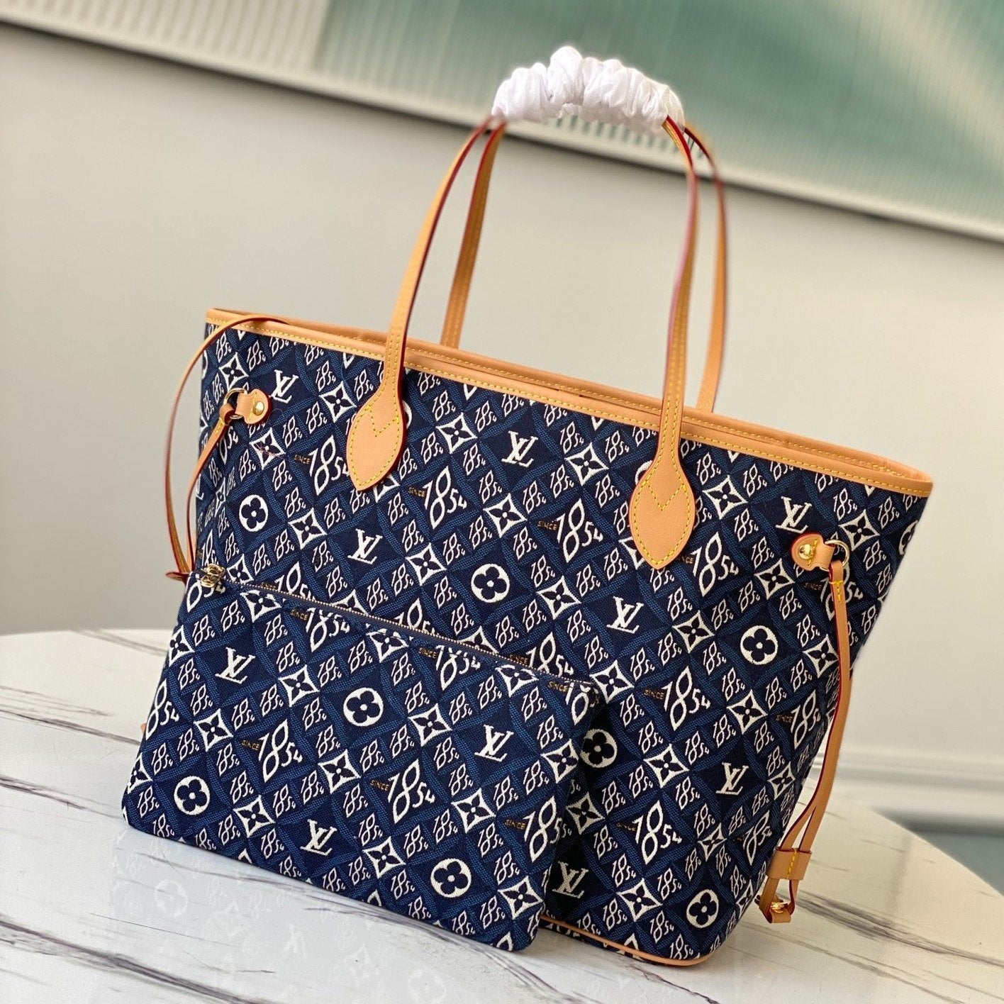 NEVERFULL MM AVEC SAC À POUSSIÈRE 1854 MONOGRAMME JACQUARD 31CM 