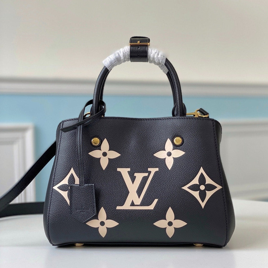 MONTAIGNE BB 29CM CUIR MONOGRAMME NOIR BEIGE