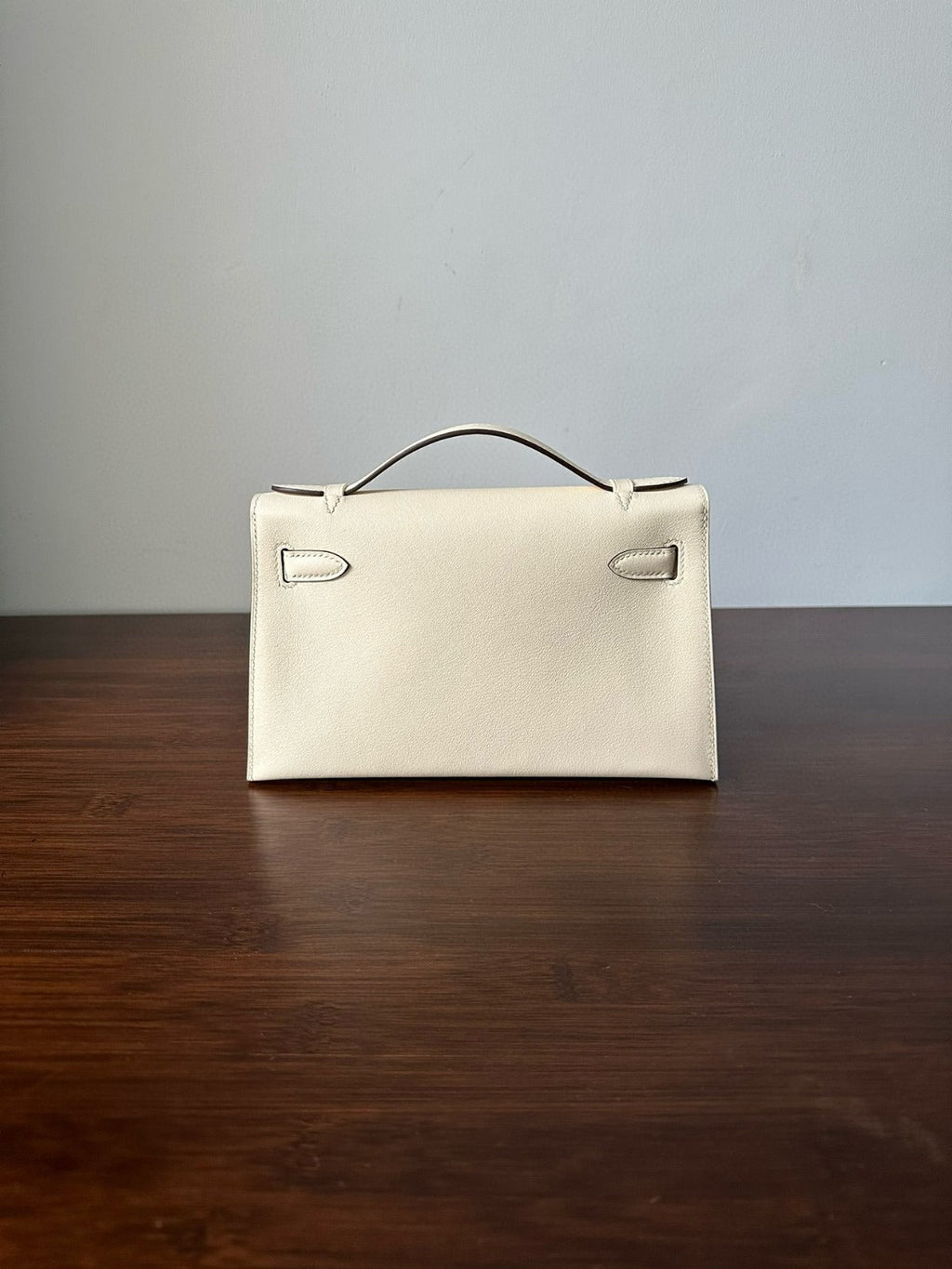 HM ケリー ポシェット 22cm ホワイト ベージュ スイフト ゴールド金具 ベスト