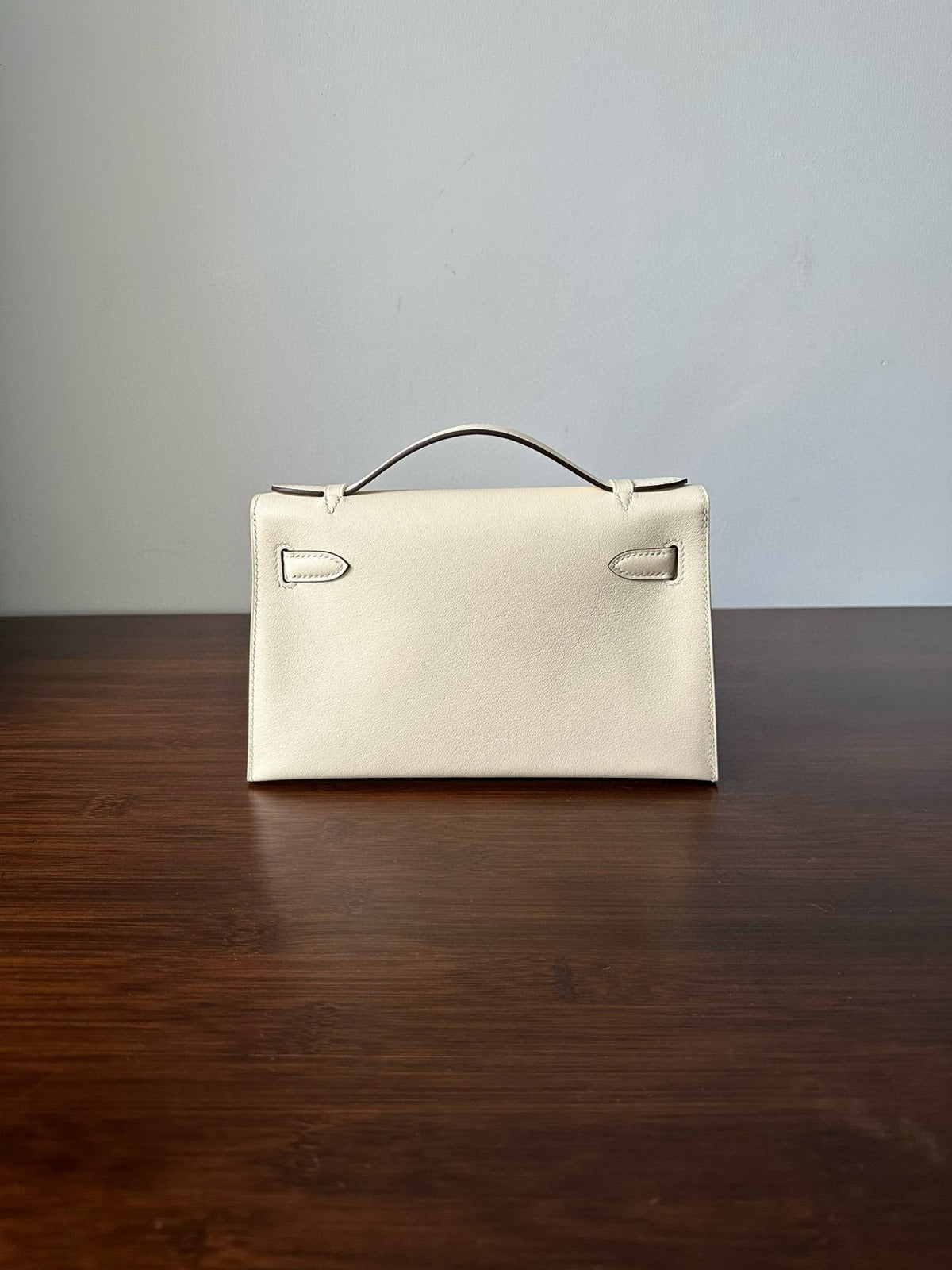 HM ケリー ポシェット 22cm ホワイト ベージュ スイフト ゴールド金具 ベスト