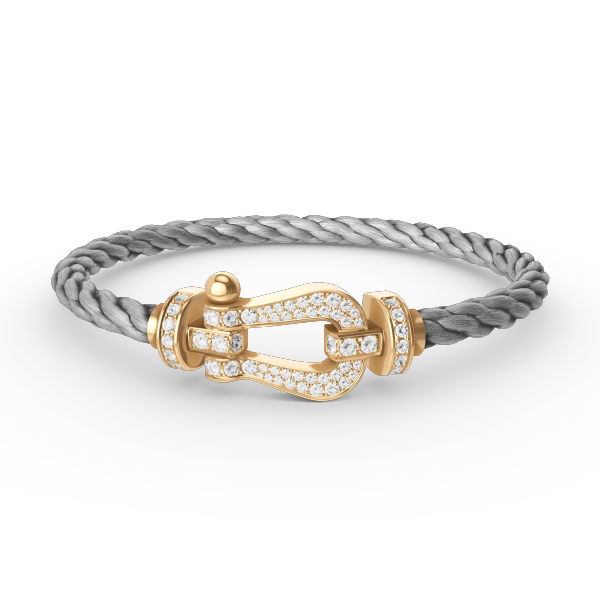 BRACELET FORCE GRAND FER À CHEVAL ENTIÈREMENT DIAMANT EN OR
