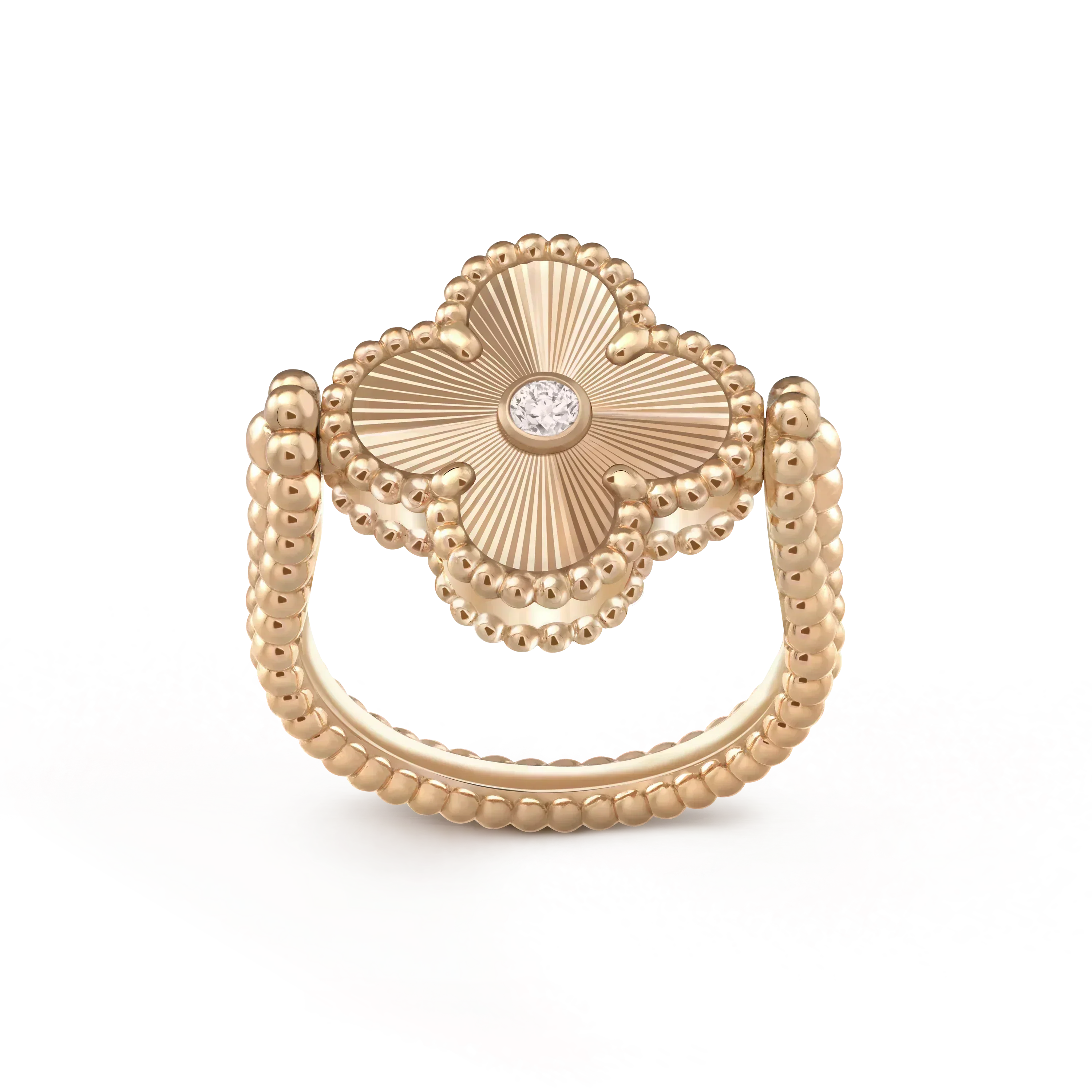 CLOVER RIVERSIBLE PINK GOLD RING