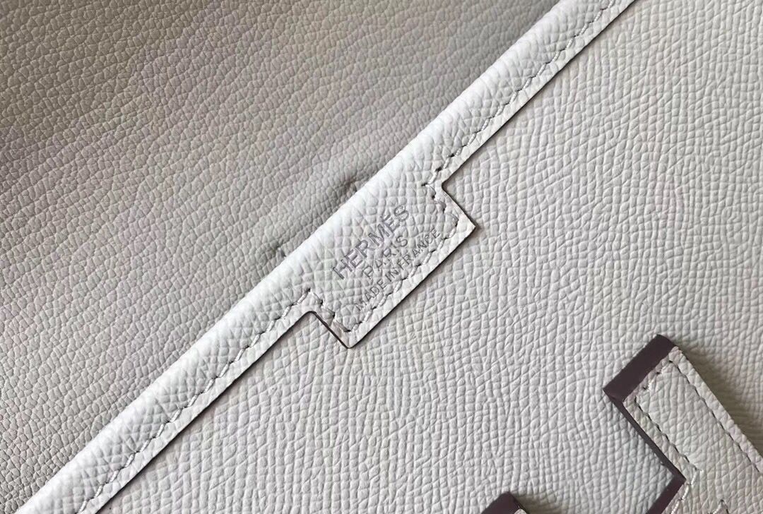 Pochette Hermès Jige Elan 29 en cuir EPSOM blanc