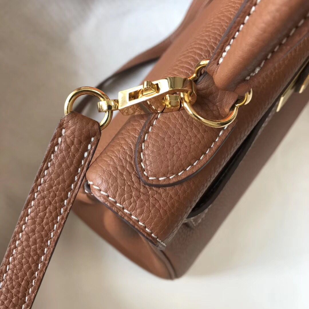 HM ケリー 28cm ブラウン トーゴレザー ゴールド金具
