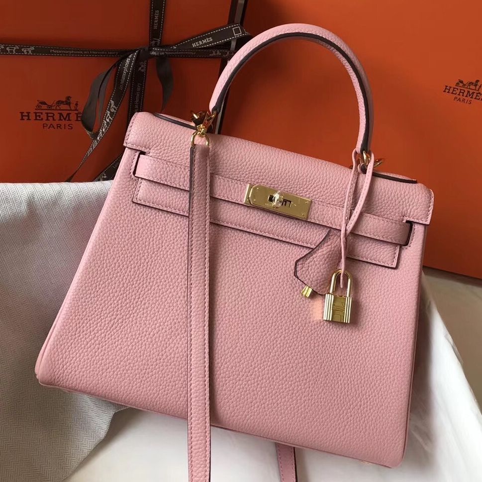 HM ケリー 28cm ピンク トーゴレザー ゴールド金具