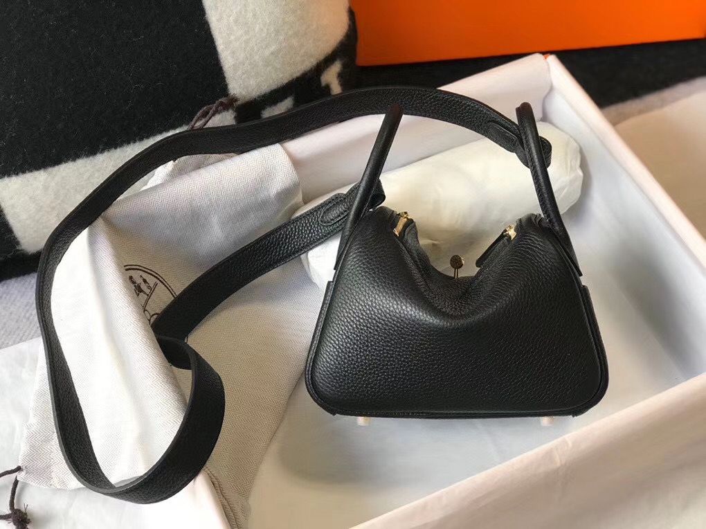 HM ミニ リンディ 20cm ブラック クレマンスレザー