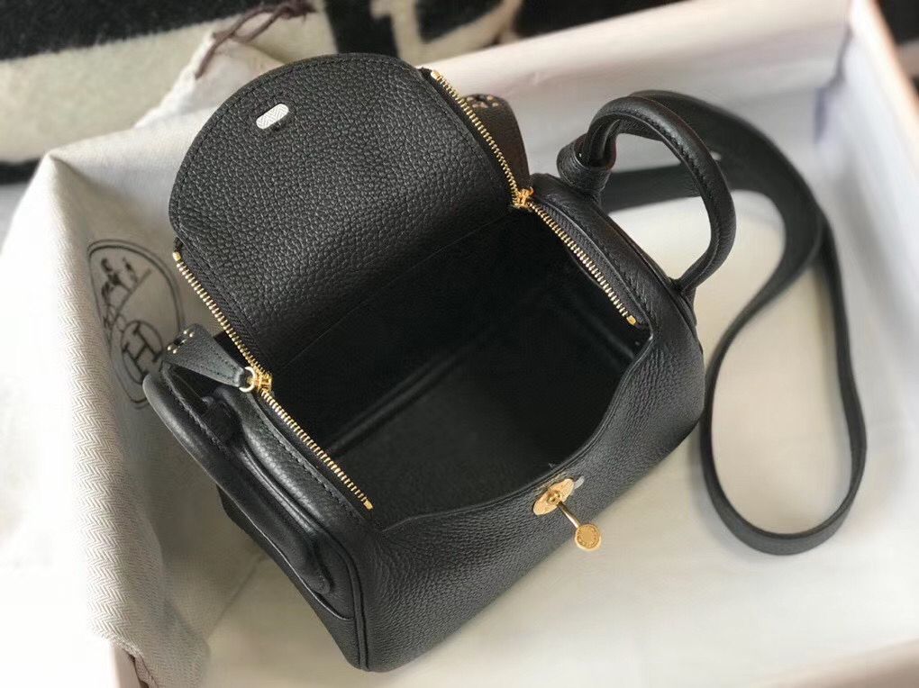 HM ミニ リンディ 20cm ブラック クレマンスレザー