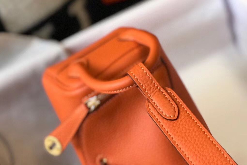 HM ミニ リンディ 20cm オレンジ クレマンスレザー