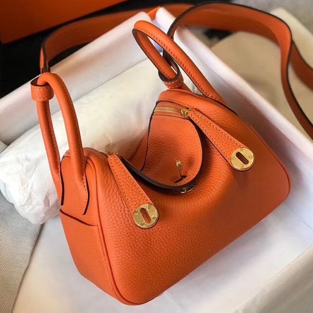 HM ミニ リンディ 20cm オレンジ クレマンスレザー