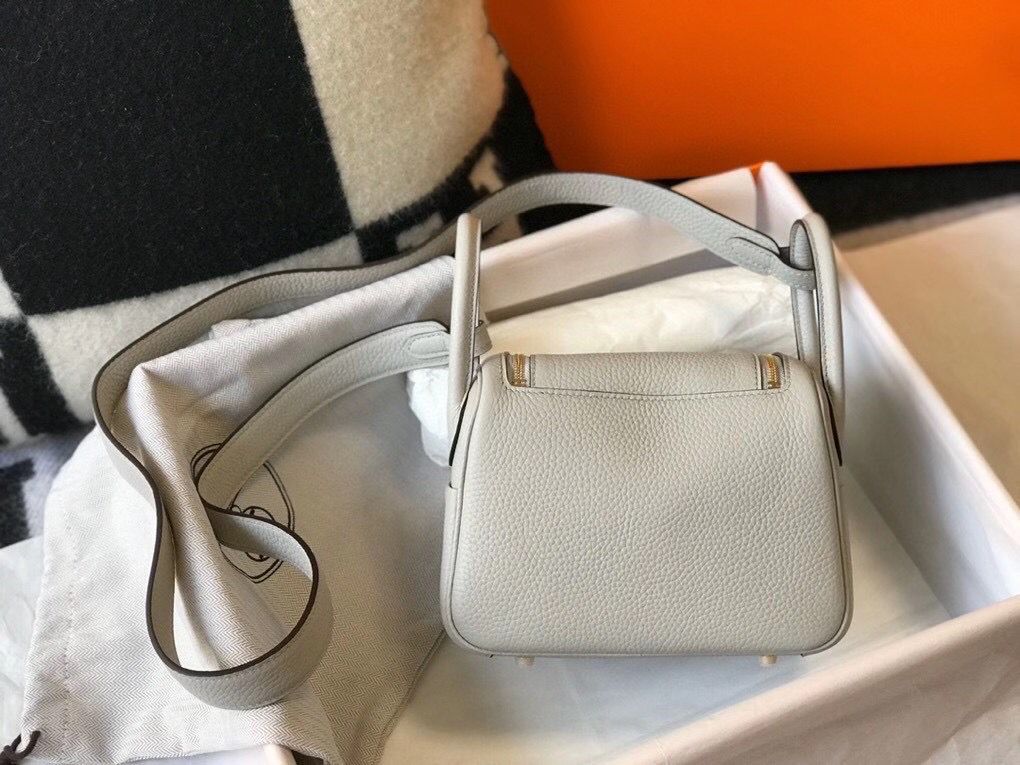 HM ミニ リンディ 20cm パールグレー クレマンスレザー