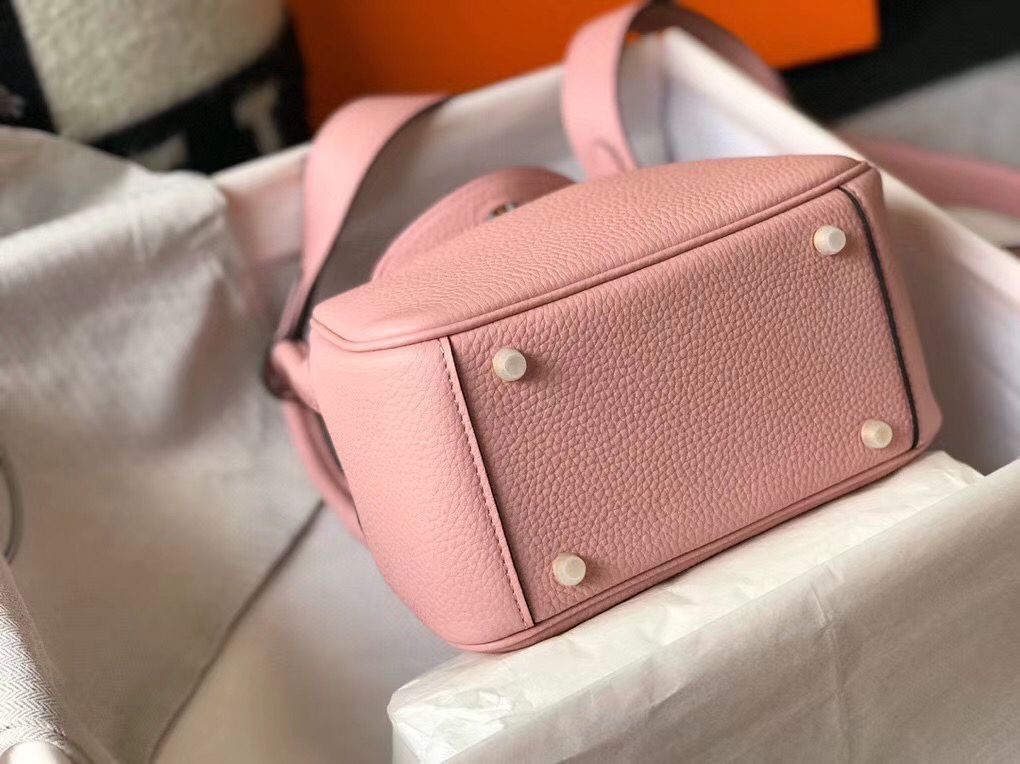 HM MINI LINDY 20CM CUIR ROSE CLEMENCE