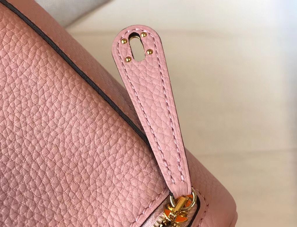 HM MINI LINDY 20CM CUIR ROSE CLEMENCE