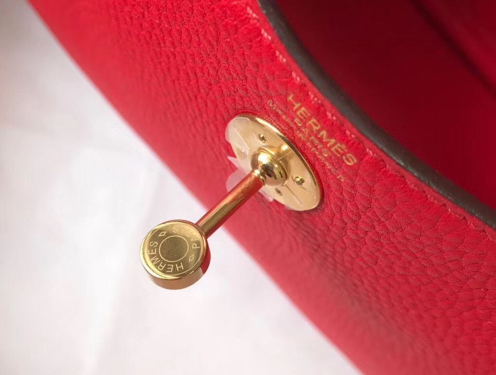 HM MINI LINDY 20CM RED LEATHER