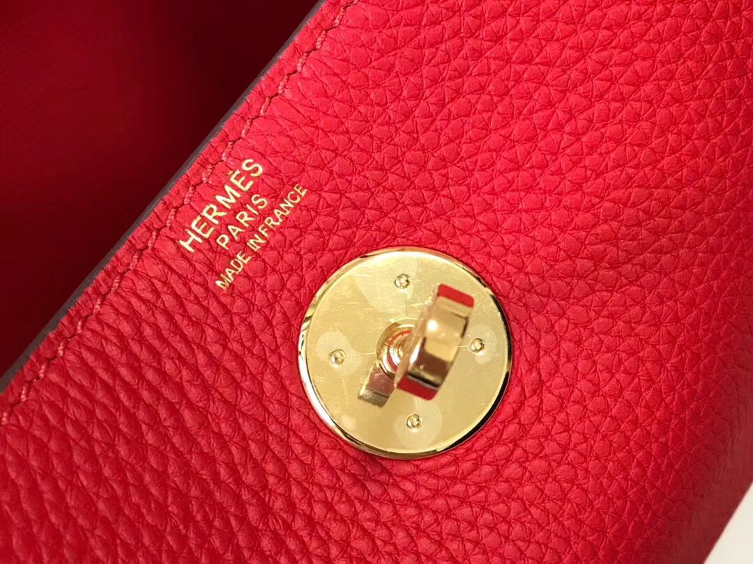 HM MINI LINDY 20CM RED LEATHER