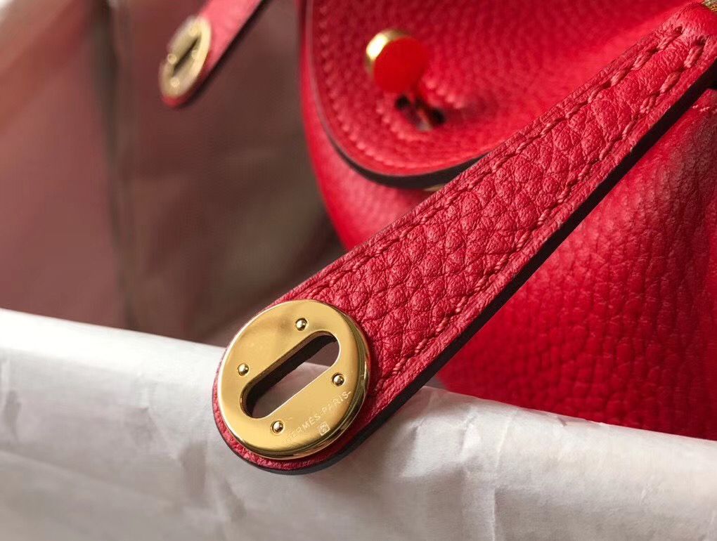 HM MINI LINDY 20CM RED LEATHER