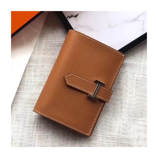 MINI PORTEFEUILLE HM BEARN 10 CM EN CUIR EPSOM DORÉ