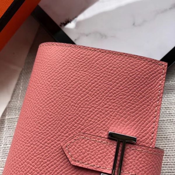 HM ベアンズ 10cm ミニウォレット ローズコンフェッティ エプソムレザー