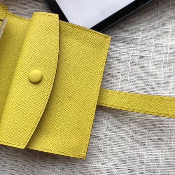 HM BEARN 10CM MINI WALLET IN YELLOW EPSOM LEATHER