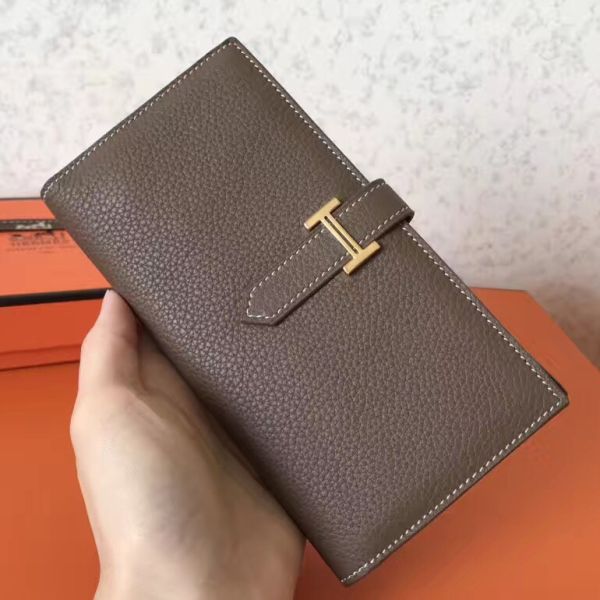 HM TAUPE CLEMENCE BEARN 17,5 GUSSET WALLET