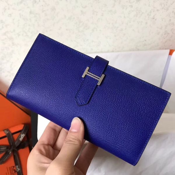 HM BLUE ELECTRIC EPSOM BEARN 17,5 GUSSET WALLET