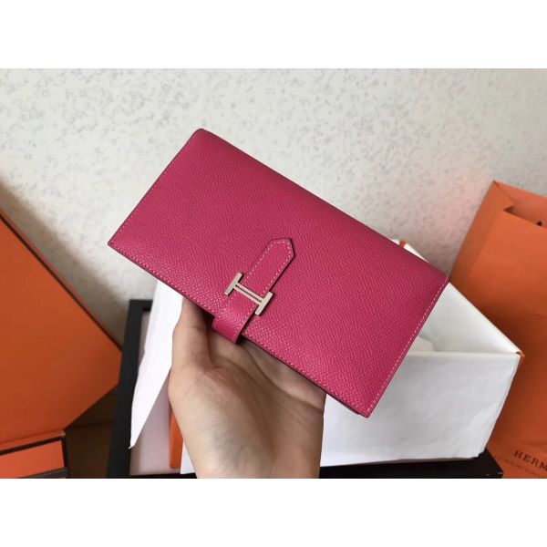 HM PEACH EPSOM BEARN 17,5 GUSSET WALLET