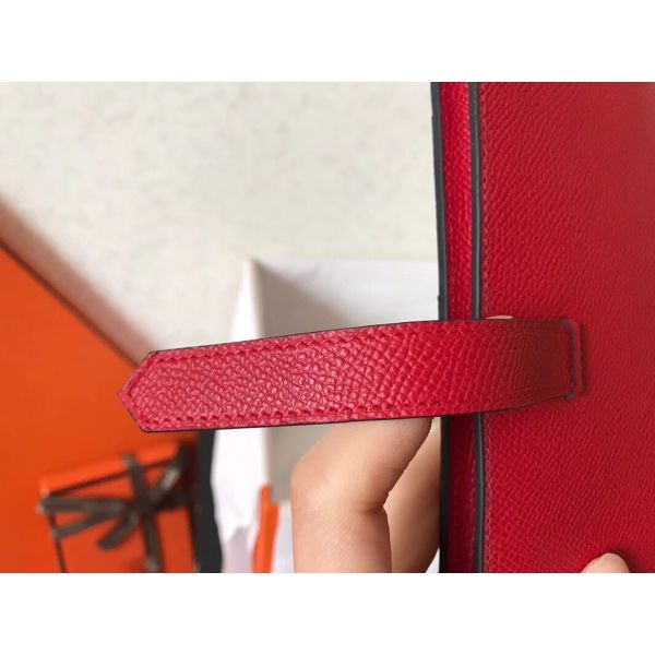 HM RED EPSOM BEARN 17,5 GUSSET WALLET