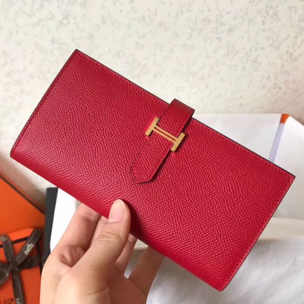 HM レッド エプソム ベアンズ 17.5 マチ付きウォレット