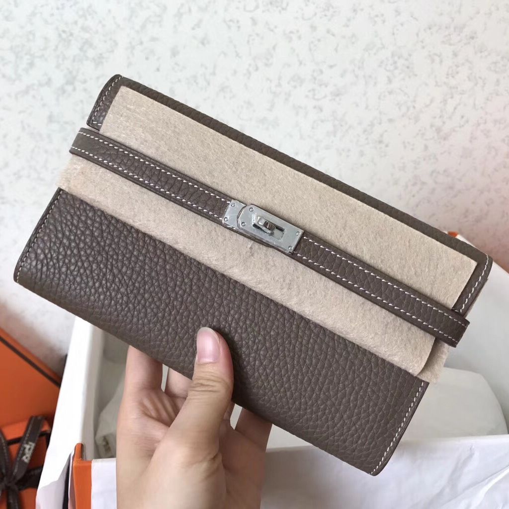 ケリー ロングウォレット 20cm エトゥープ クレメントレザー
