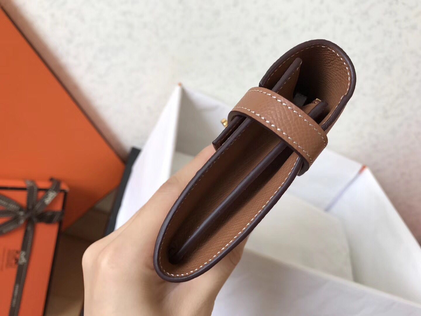ケリー ロングウォレット 20cm ブラウン エプソムレザー