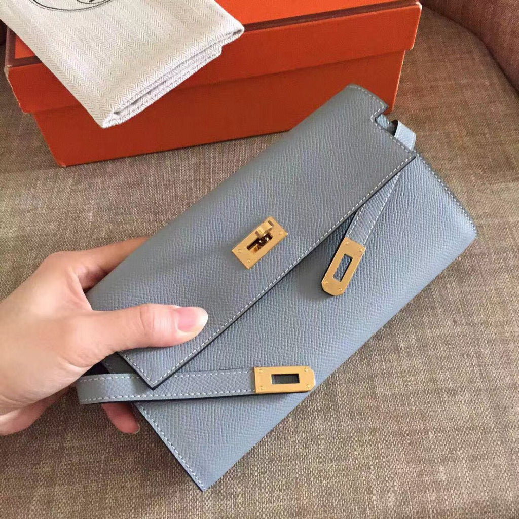 KELLY LONG WALLET 20CM ROCK GREY EPSOM LEATHER