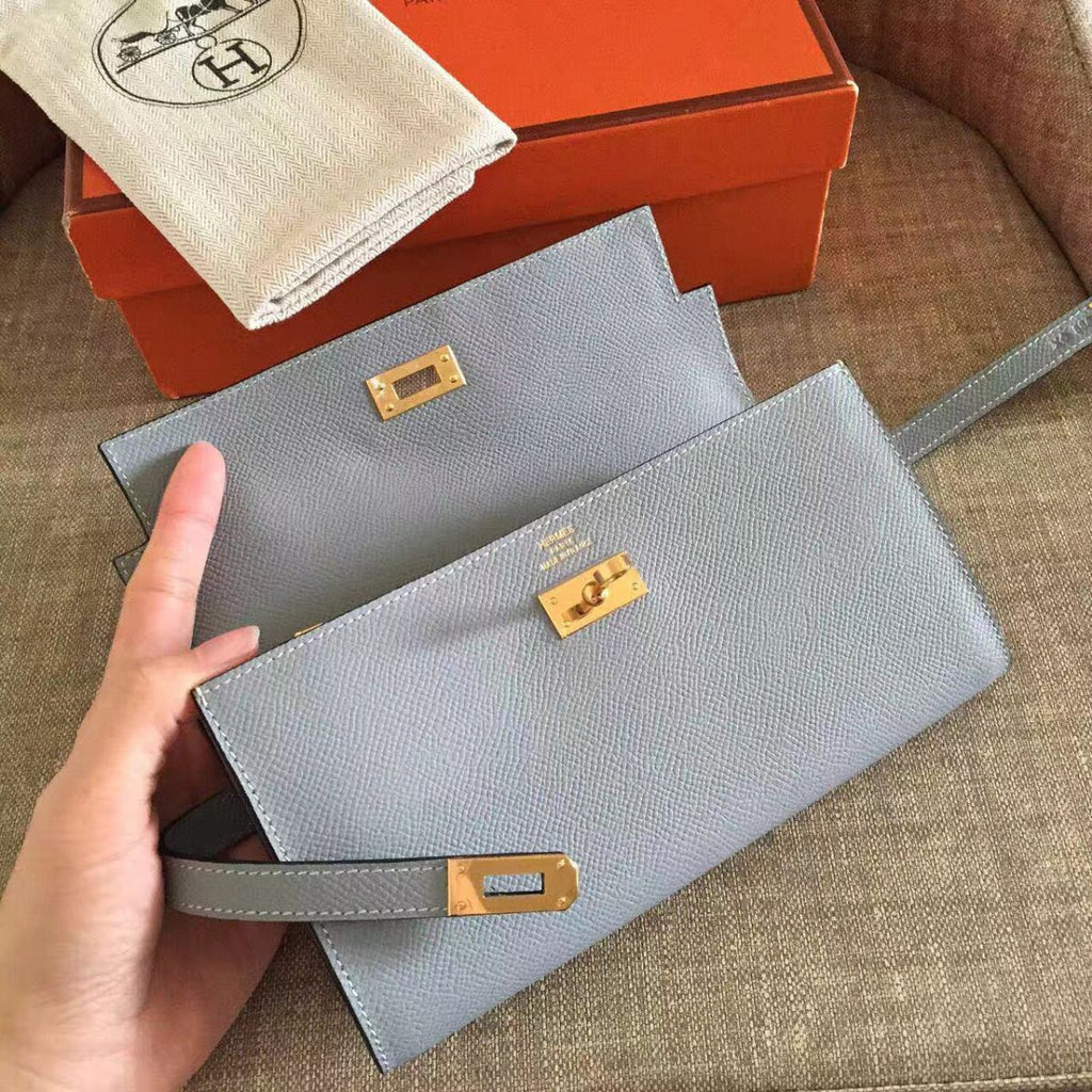 KELLY LONG WALLET 20CM ROCK GREY EPSOM LEATHER