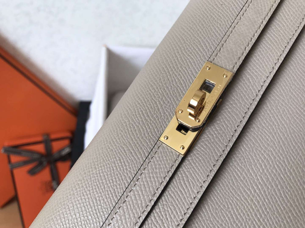 KELLY LONG WALLET 20CM GREY EPSOM LEATHER