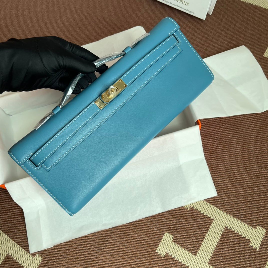 HM ケリーカット 31cm ライトブルー スイフトレザー GHW