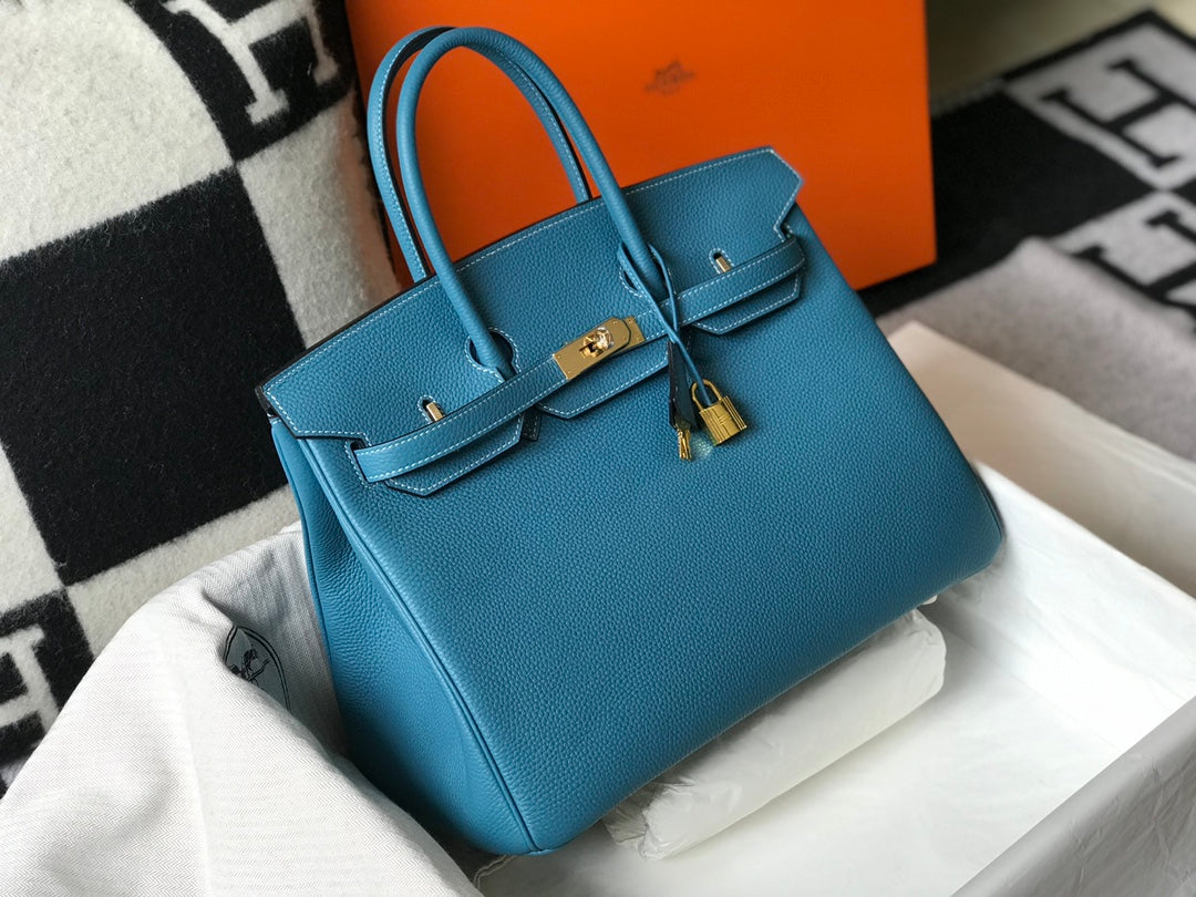 HM バーキン 35cm ブルー トゴレザー ゴールド金具