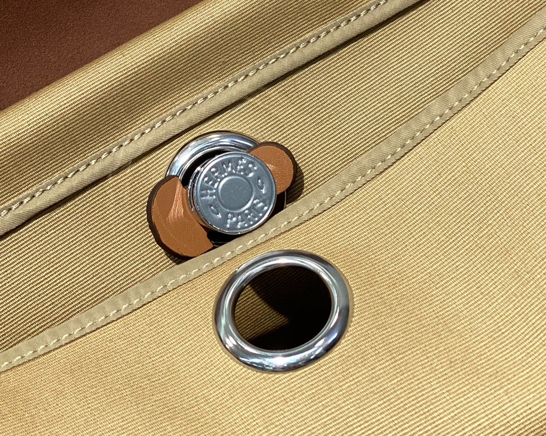 ハーブバッグ 31 トワル ベージュ キャンバス ゴールド 牛革