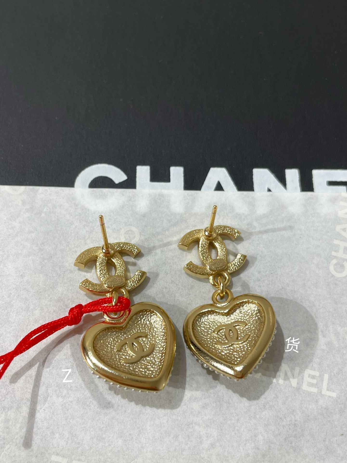 CC 24P ハート ブルー イヤリング フレンチクリップ