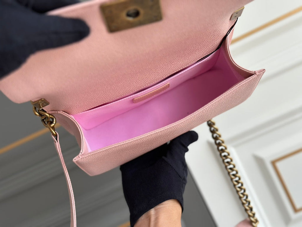 GARÇON MOYEN 25 ROSE MATELASSÉ CAVIAR ANTIQUE GHW