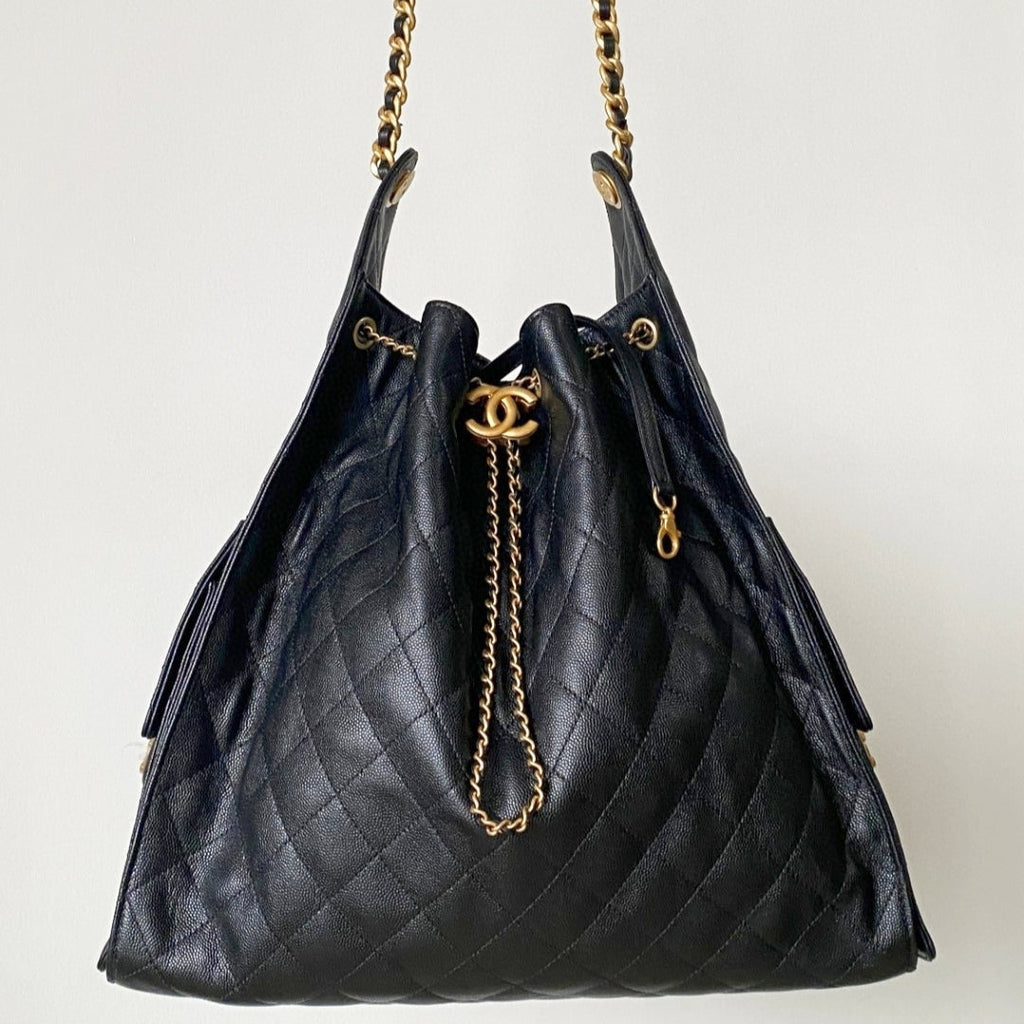 CC 25C HOBO BAG 42CM BLACK GRAINED CALFSKIN