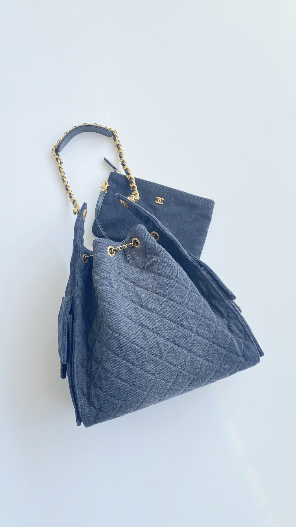 CC 25C SACS HOBO 40CM BLEU FONCÉ DENIM